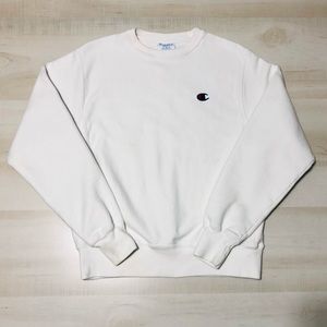 Champion Reverse Weave Crewneck White Size Small